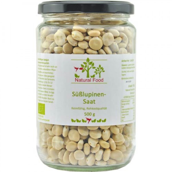 Sweet Lupine Seed, organic, raw food quality, germinable