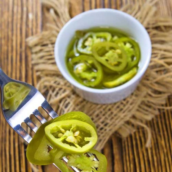 Pickled green chillies